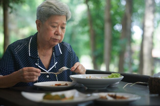 Senhora japonesa se alimentando capa